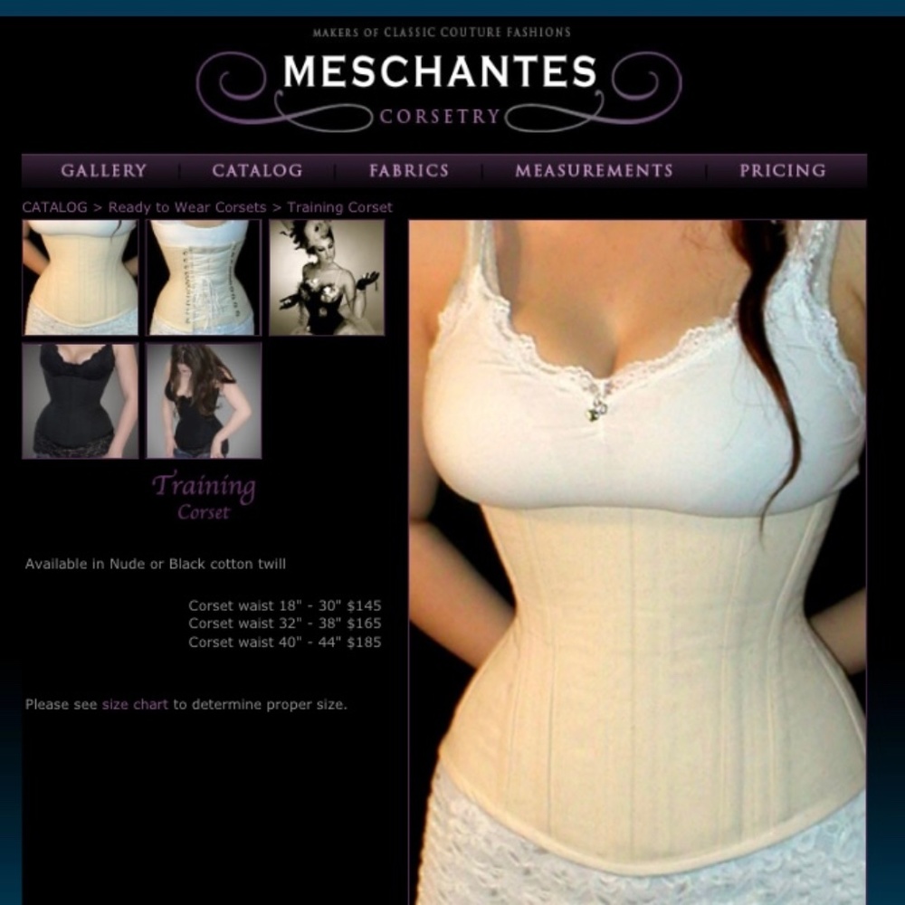 Meschantes twill waist trainer corset size 32 New